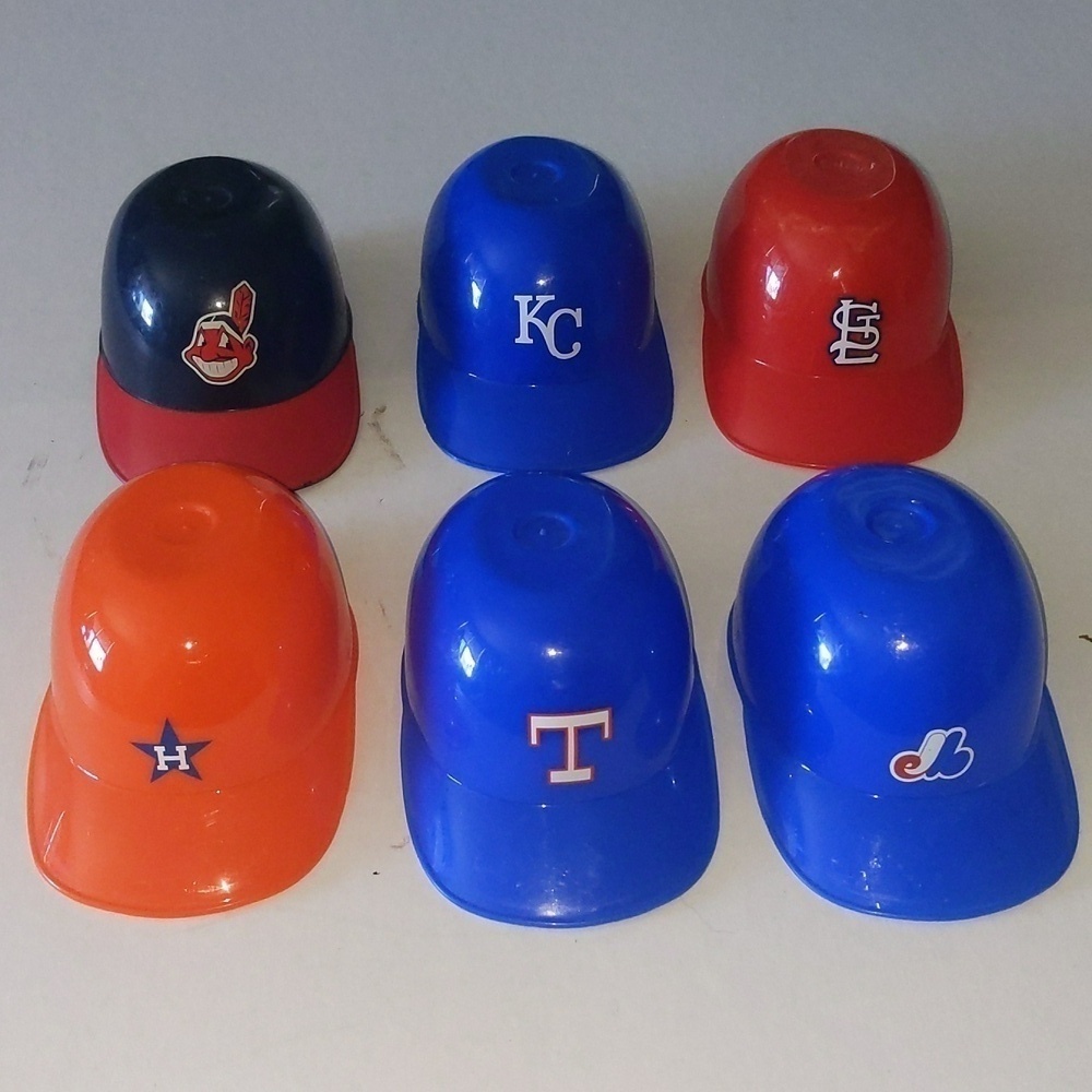 Lot Of 6 Vintage MLB Team Mini Helmets Ice Cream Plastic Helmet Baseball